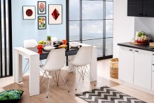Esstisch >Temerin< in Weiß - 154x75x90,5cm (BxHxT)