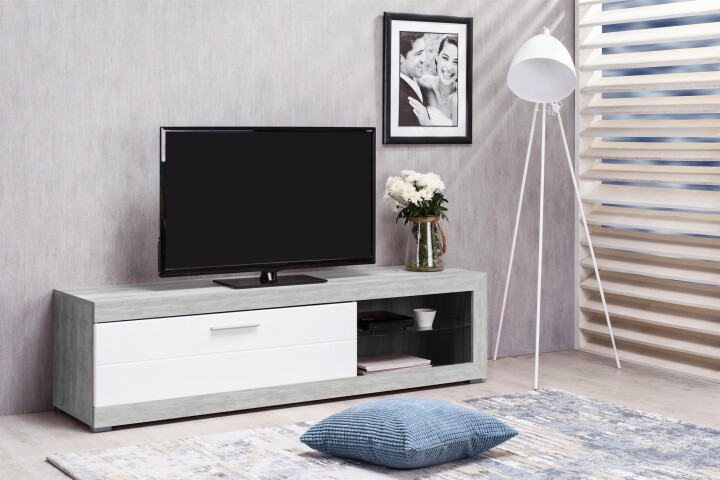 TV-Board >Ruma< in Beton - 162x43x41,6cm (BxHxT)