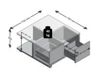 Couchtisch >Duo< in Matera - 70x36x70cm (BxHxT)