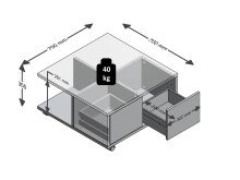 Couchtisch >Duo< in Matera - 70x36x70cm (BxHxT)