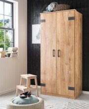 Kleiderschrank >Lothar< in Plankeneiche -...