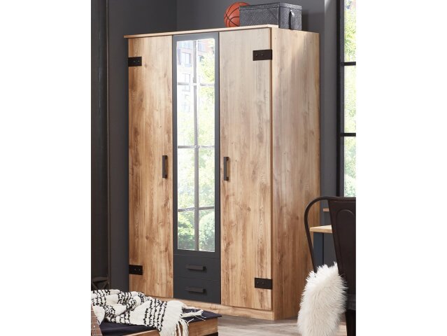 Schwebetürenschrank >Lothar< in Plankeneiche - 135x198x64cm (BxHxT), 379,95  €