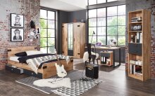Kleiderschrank >Lothar< in Plankeneiche - 135x198x58cm (BxHxT)