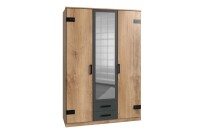 Kleiderschrank >Lothar< in Plankeneiche - 135x198x58cm (BxHxT)