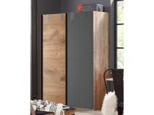Schwebetürenschrank >Lothar< in Plankeneiche - 135x198x64cm (BxHxT)
