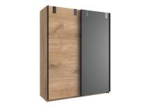 Schwebetürenschrank >Lothar< in Plankeneiche -...