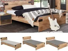 Bett >Lothar< in Plankeneiche - x85x210cm (BxHxT)