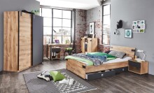 Bett >Lothar< in Plankeneiche - x85x210cm (BxHxT)