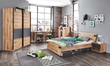 Bett >Lothar< in Plankeneiche - x85x210cm (BxHxT)