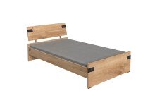 Bett >Lothar< in Plankeneiche - 126x85x210cm (BxHxT)