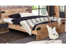 Bett >Lothar< in Plankeneiche - 126x85x210cm (BxHxT)