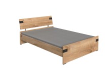 Bett >Lothar< in Plankeneiche - 146x85x210cm (BxHxT)