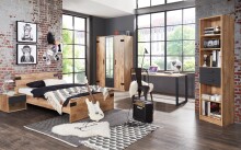 Nachtkommode >Lothar< in Plankeneiche - 46x38x40cm (BxHxT)