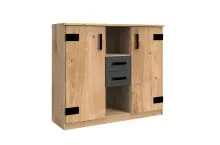 Highboard >Lothar< in Plankeneiche - 124x105x41cm...