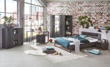 Regal >Nickola< in Graphit - 47x198x40cm (BxHxT)