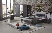 Regal >Nickola< in Graphit - 47x198x40cm (BxHxT)