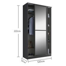 Schwebetürenschrank >Alysia< in  - 120x221,6x51,4cm (BxHxT)