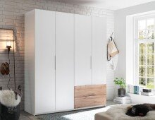 Kleiderschrank >Filberto< in Weiß - 182x210x59cm (BxHxT)