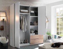Kleiderschrank >Filberto< in Weiß - 182x210x59cm (BxHxT)