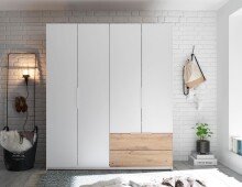Kleiderschrank >Filberto< in Weiß - 182x210x59cm (BxHxT)