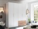Kleiderschrank >Filberto< in Weiß - 182x210x59cm (BxHxT)