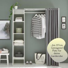 Kleiderschrank >Jill< in Weiß - 120x195x50cm (BxHxT)