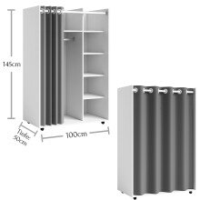 Kleiderschrank >Jill< in Weiß - 100x145x50cm (BxHxT)