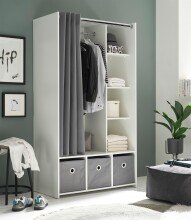 Kleiderschrank >Jill< in Weiß - 100x180x50cm (BxHxT)