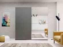 Schwebetürenschrank >Jelena< in Graphit - 215x210x59cm (BxHxT)