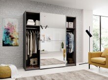 Schwebetürenschrank >Jelena< in Graphit - 215x210x59cm (BxHxT)