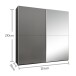 Schwebetürenschrank >Jelena< in Graphit - 215x210x59cm (BxHxT)