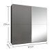 Schwebetürenschrank >Jelena< in Graphit - 215x210x59cm (BxHxT)