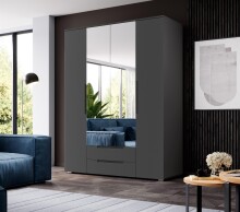 Kleiderschrank >Suzette< in Graphit matt - 160x208x57cm (BxHxT)