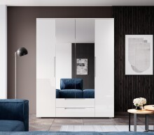 Kleiderschrank >Suzette< in Weiß -...