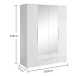 Kleiderschrank >Suzette< in Weiß - 160x208x57cm (BxHxT)