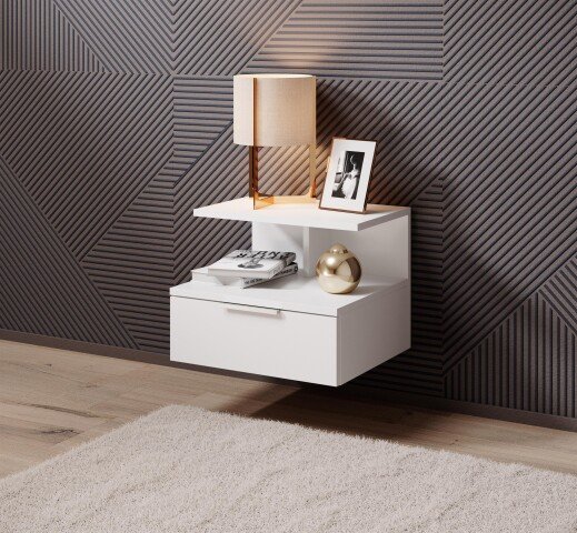 Nachtkommode >Pauline< in Weiß - 40x31x31cm (BxHxT)