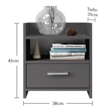 Nachtkommode >Canaan< in  - 38x45x35cm (BxHxT)