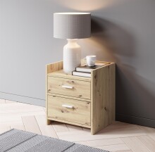 Nachtkommode >Canaan< in Artisan Eiche - 38x51x35cm (BxHxT)