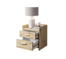 Nachtkommode >Canaan< in Artisan Eiche - 38x51x35cm (BxHxT)