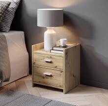 Nachtkommode >Canaan< in Artisan Eiche - 38x51x35cm (BxHxT)
