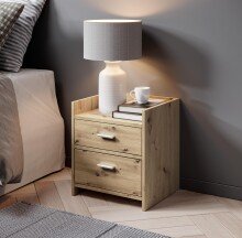 Nachtkommode >Canaan< in Artisan Eiche - 38x51x35cm (BxHxT)