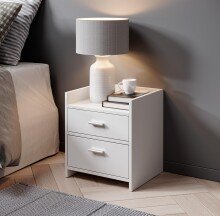 Nachtkommode >Canaan< in Weiß - 38x51x35cm (BxHxT)