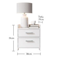 Nachtkommode >Canaan< in Weiß - 38x51x35cm (BxHxT)