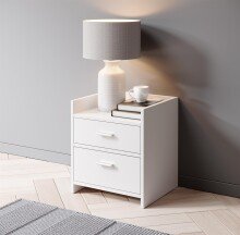 Nachtkommode >Canaan< in Weiß - 38x51x35cm (BxHxT)