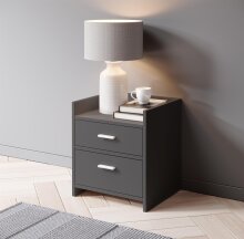 Nachtkommode >Canaan< in Graphit - 38x51x35cm (BxHxT)