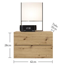 Nachtkommode >Cabo< in Artisan Eiche - 42x28x30cm (BxHxT)