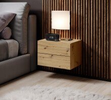 Nachtkommode >Cabo< in Artisan Eiche - 42x28x30cm (BxHxT)
