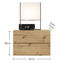 Nachtkommode >Cabo< in Artisan Eiche - 42x28x30cm (BxHxT)
