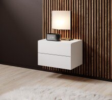 Nachtkommode >Cabo< in Weiß - 42x28x30cm (BxHxT)