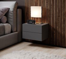 Nachtkommode >Cabo< in Graphit - 42x28x30cm (BxHxT)